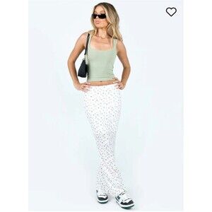 Princess Polly Oscar Floral Ribbed Knit Bodycon Maxi Skirt size 2 Boho Stretch